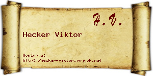 Hecker Viktor névjegykártya